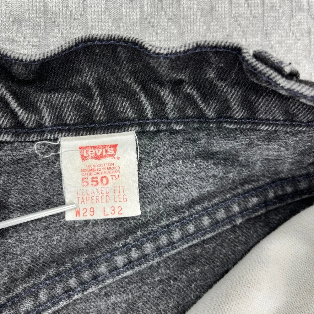 Vintage Levi 550 orange tab Jeans Kids‎ Youth JR 29X32 Fits 26X31 Black Relaxed